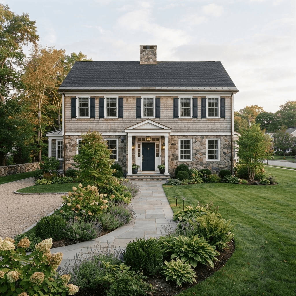 Example of a new england colonial style home